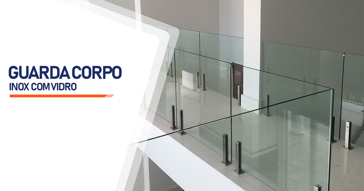 Guarda Corpo de Inox com Vidro  Uberaba